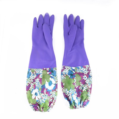 PVC long cleaning gloves with super grip long cuff gloves