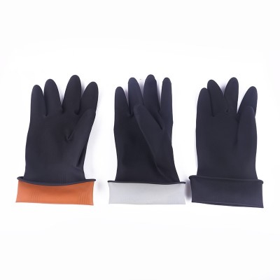 protective industrial rubber gloves black