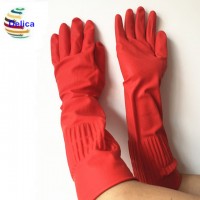 Longer Household Latex Glove FlcokLined 30cm,38cm And 44cm Rubber Gloves Flocklined