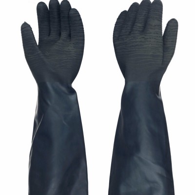 12"/14"/18"  black industrial rubber gloves latex